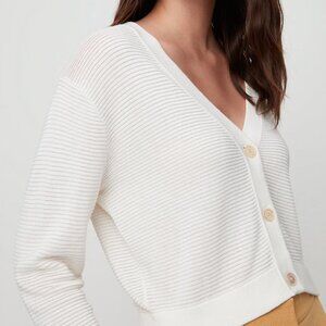 Wilfred Aritzia Light Cropped Cardigan Button Up Sweater